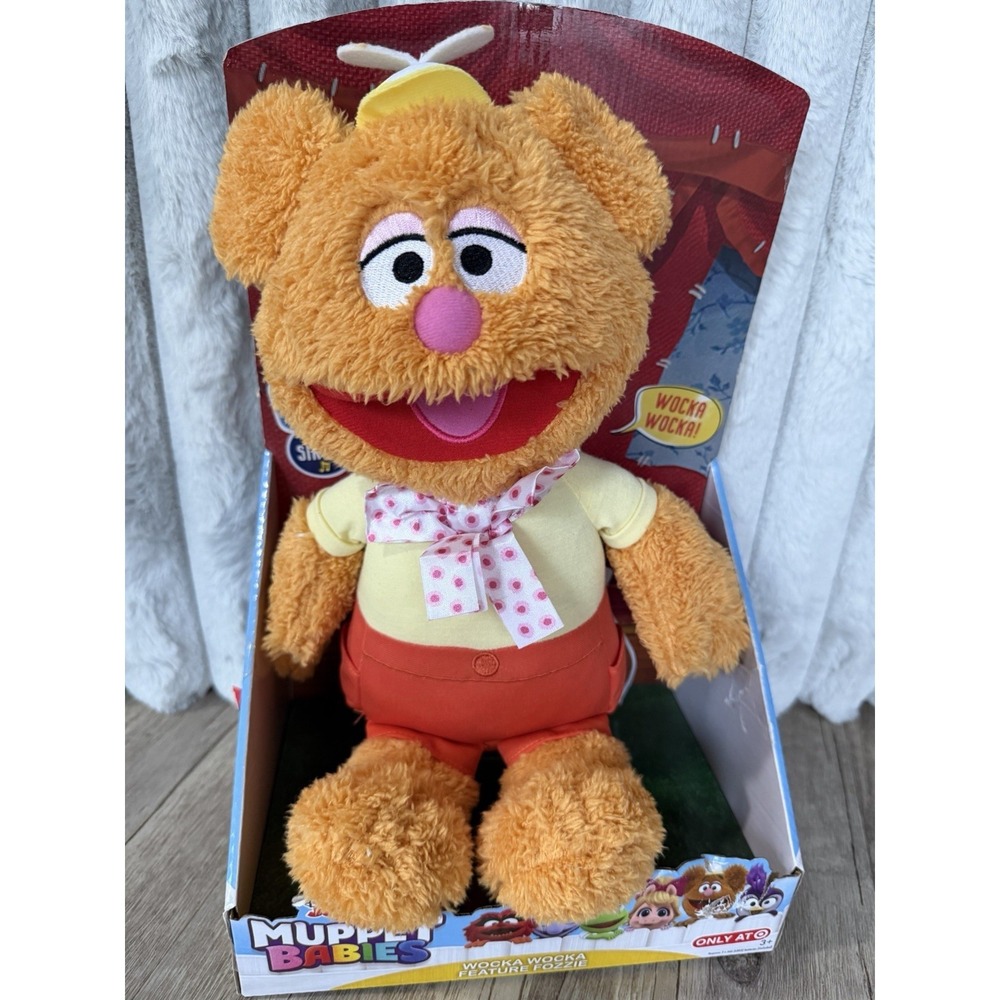 Disney Jr Muppet Babies Wocka Wocka Fozzie Exclusive Feature Plush NEW & WORKING